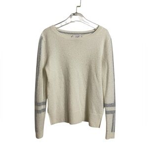 Charli Revolve Cream Cashmere Sweater with Gray Stripes